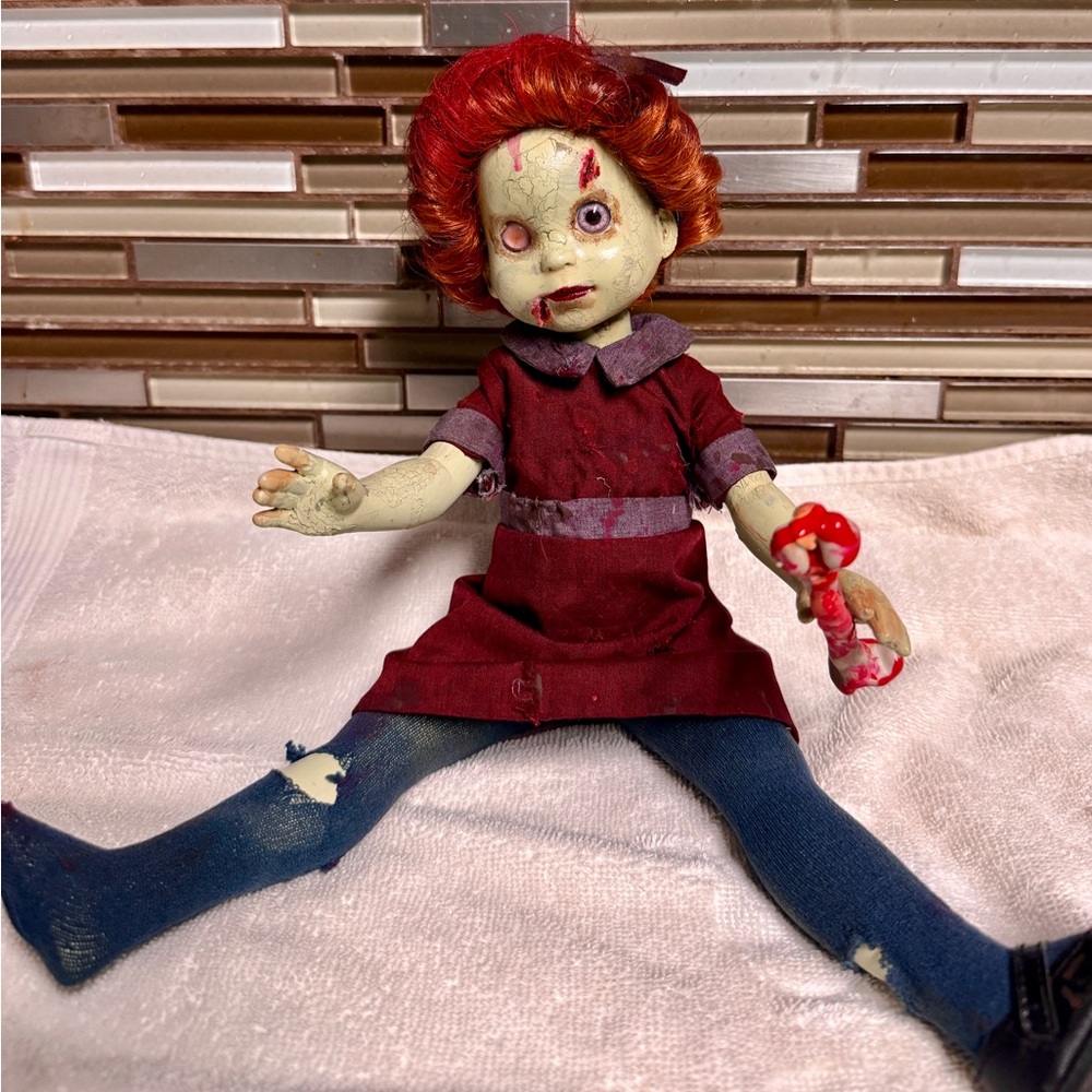 OOAK LITTLE ZOMBIE ANNIE Creepy Artist Doll Halloween Prop.